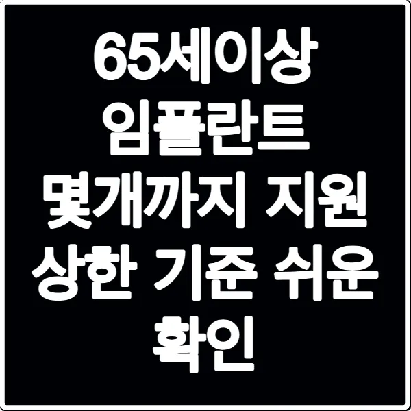 65세이상 임플란트 몇개까지 지원 상한 기준 쉬운 확인