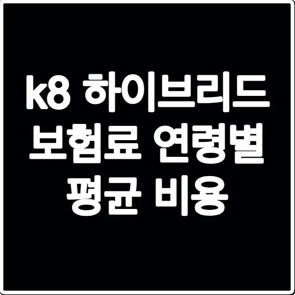 k8 하이브리드 보험료 연령별 평균 비용