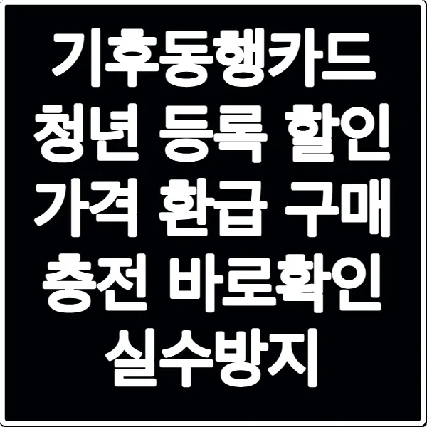 기후동행카드 청년 등록 할인 가격 환급 구매 충전 바로확인 실수방지