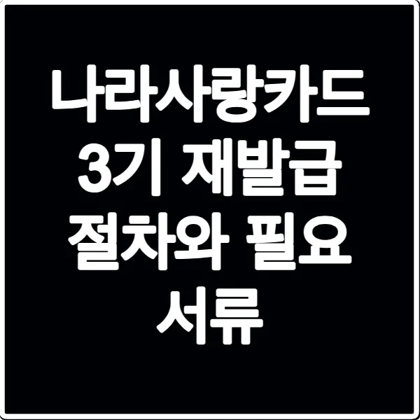 나라사랑카드 3기 재발급 절차와 필요 서류