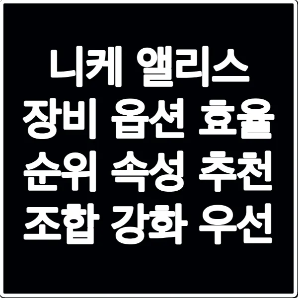 니케 앨리스 장비 옵션 효율 순위 속성 추천 조합 강화 우선
