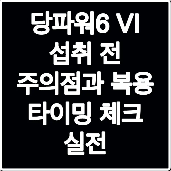 당파워6 VI 섭취 전 주의점과 복용 타이밍 체크 실전