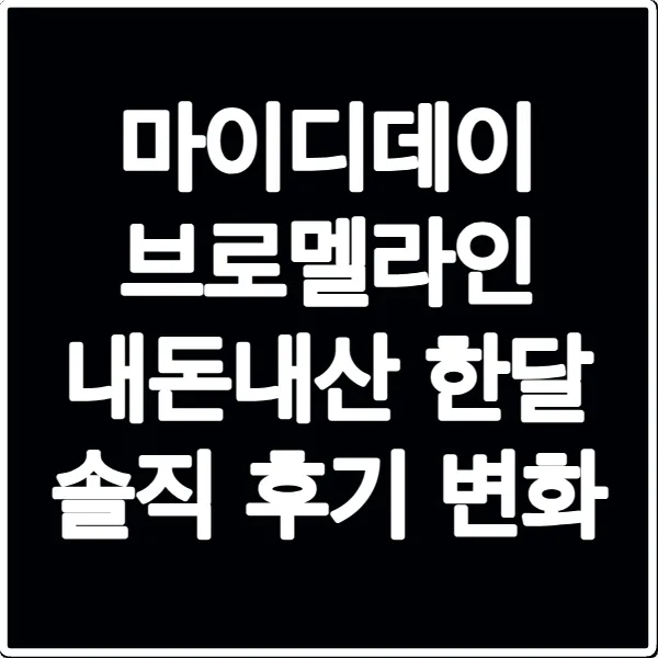 마이디데이 브로멜라인 내돈내산 한달 솔직 후기 변화