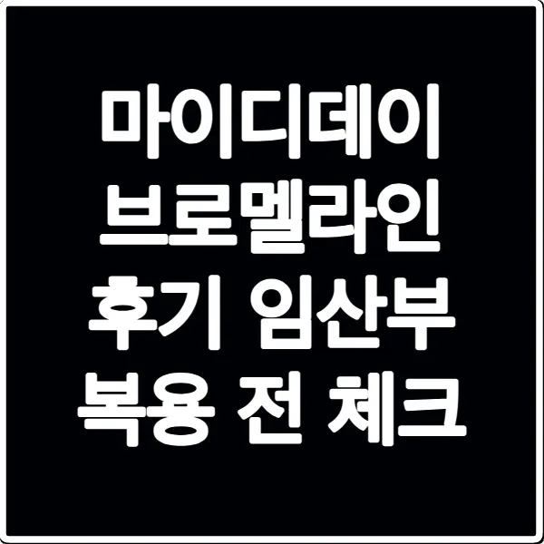 마이디데이 브로멜라인 후기 임산부 복용 전 체크