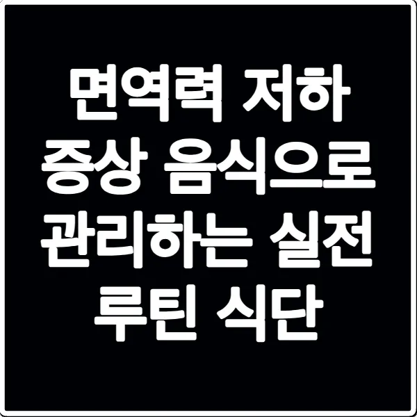 면역력 저하 증상 음식으로 관리하는 실전 루틴 식단