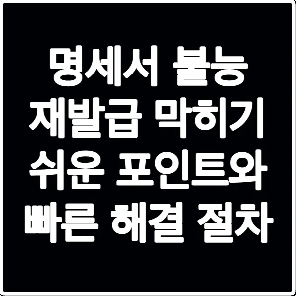 명세서 불능 재발급 막히기 쉬운 포인트와 빠른 해결 절차