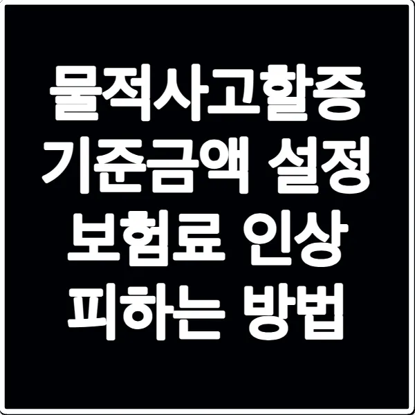 물적사고할증 기준금액 설정 보험료 인상 피하는 방법