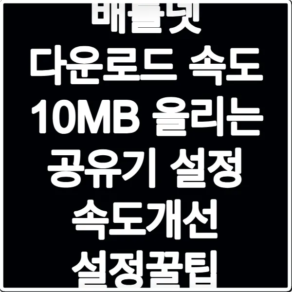 배틀넷 다운로드 속도 10MB 올리는 공유기 설정 속도개선 설정꿀팁