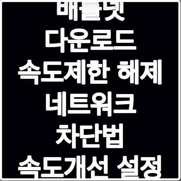 배틀넷 다운로드 속도제한 해제 네트워크 차단법 속도개선 설정