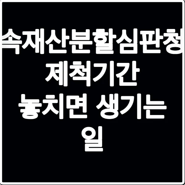 상속재산분할심판청구 제척기간 놓치면 생기는 일