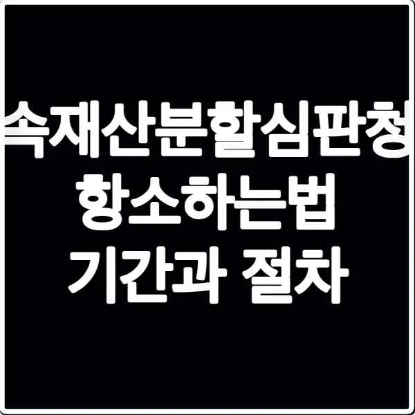 상속재산분할심판청구 항소하는법 기간과 절차