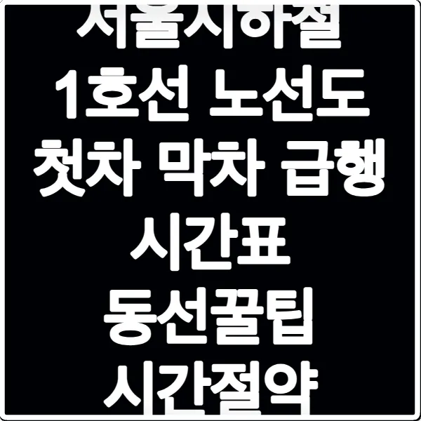 서울지하철 1호선 노선도 첫차 막차 급행 시간표 동선꿀팁 시간절약