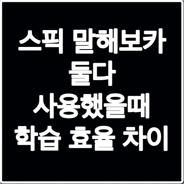 스픽 말해보카 둘다 사용했을때 학습 효율 차이