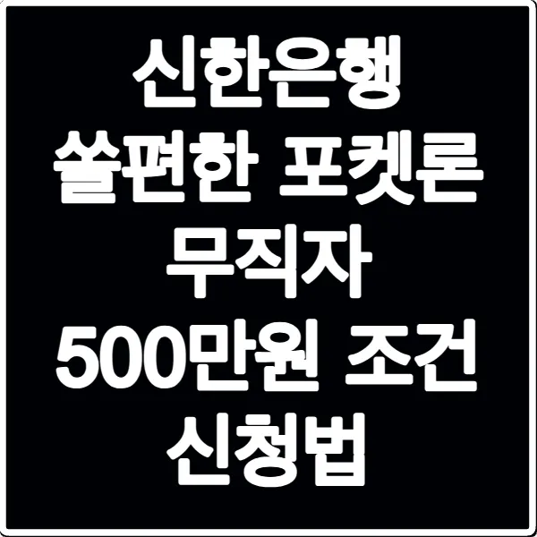 신한은행 쏠편한 포켓론 무직자 500만원 조건 신청법