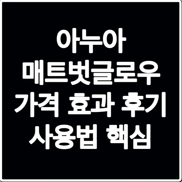 아누아 매트벗글로우 가격 효과 후기 사용법 핵심