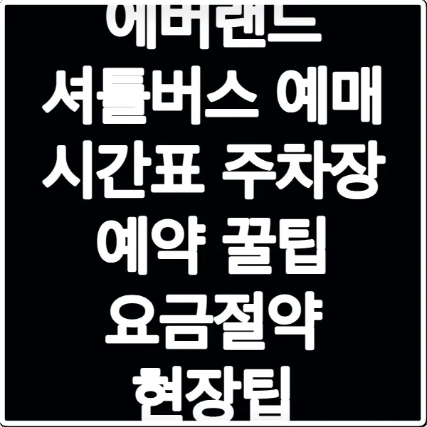 에버랜드 셔틀버스 예매 시간표 주차장 예약 꿀팁 요금절약 현장팁