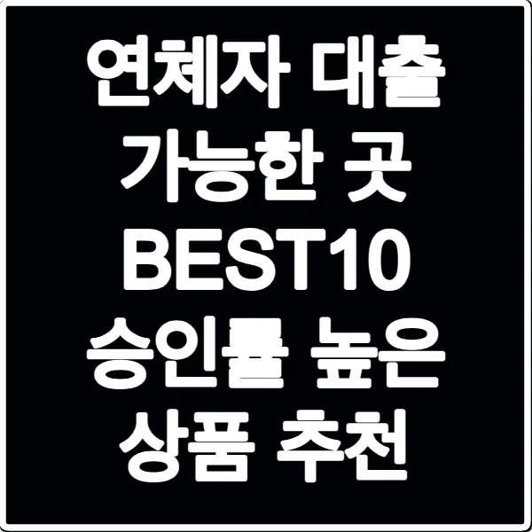 연체자 대출 가능한 곳 BEST10 승인률 높은 상품 추천