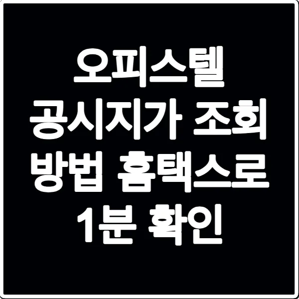 오피스텔 공시지가 조회 방법 홈택스로 1분 확인