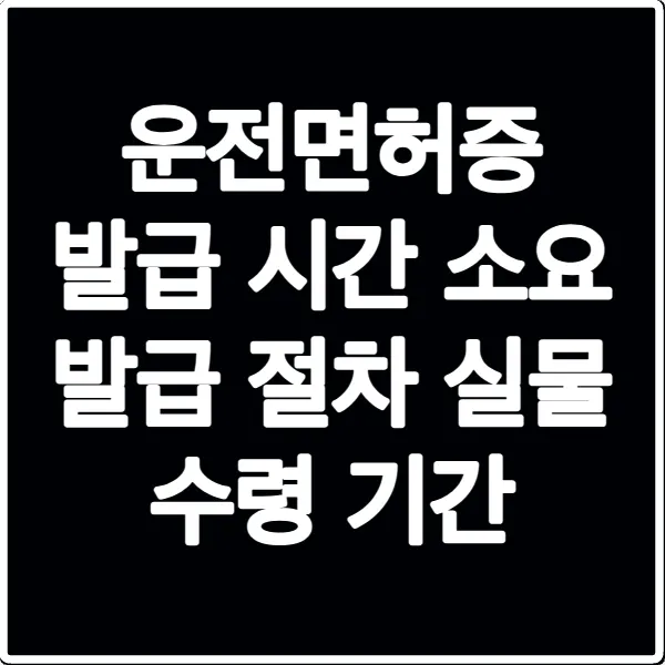 운전면허증 발급 시간 소요 발급 절차 실물 수령 기간