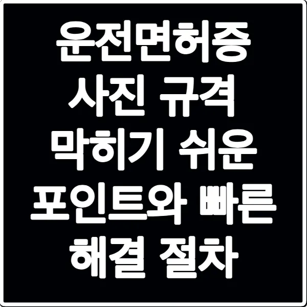운전면허증 사진 규격 막히기 쉬운 포인트와 빠른 해결 절차