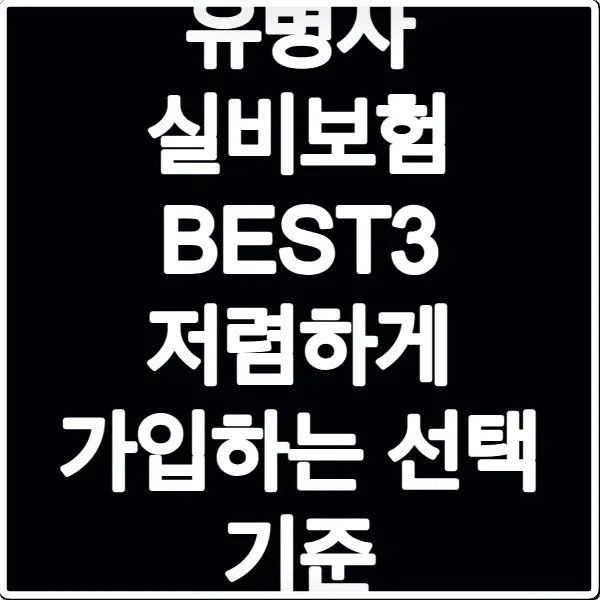유병자 실비보험 BEST3 저렴하게 가입하는 선택 기준