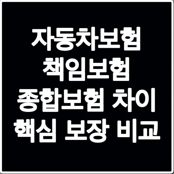 자동차보험 책임보험 종합보험 차이 핵심 보장 비교