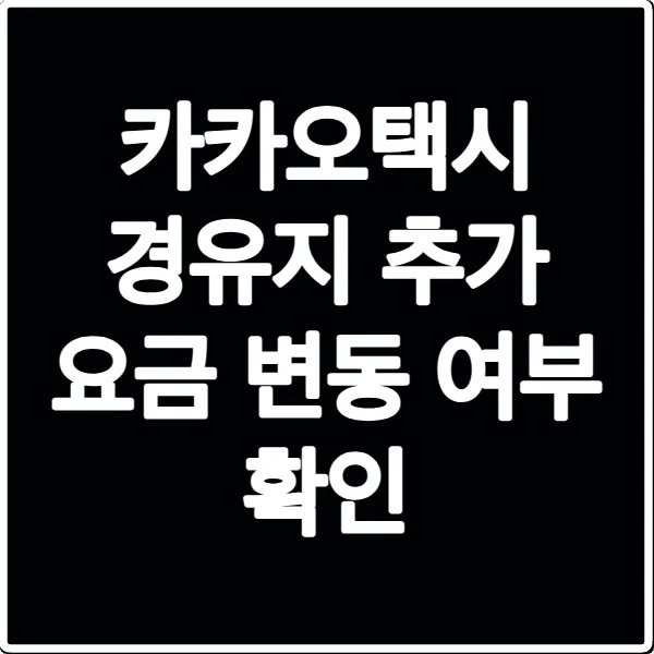 카카오택시 경유지 추가 요금 변동 여부 확인