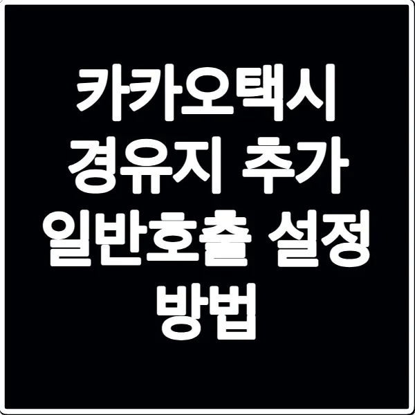 카카오택시 경유지 추가 일반호출 설정 방법