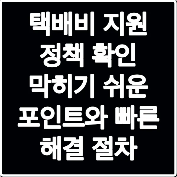 택배비 지원 정책 확인 막히기 쉬운 포인트와 빠른 해결 절차