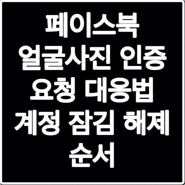 페이스북 얼굴사진 인증 요청 대응법 계정 잠김 해제 순서