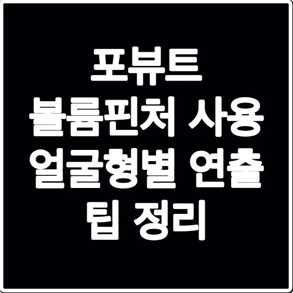 포뷰트 볼륨핀처 사용 얼굴형별 연출 팁 정리
