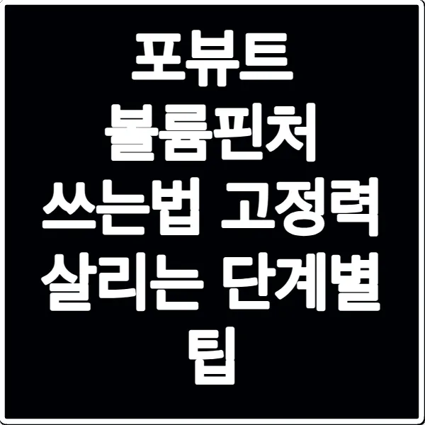 포뷰트 볼륨핀처 쓰는법 고정력 살리는 단계별 팁
